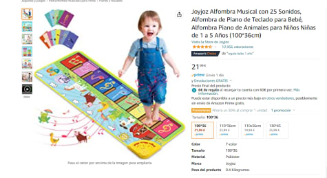 Alfombra Piano Musical Infantil por 15,39€