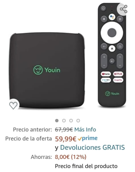 Engel Youin You-Box EN1040KX- TV Box Android TV 4K UHD por 60€