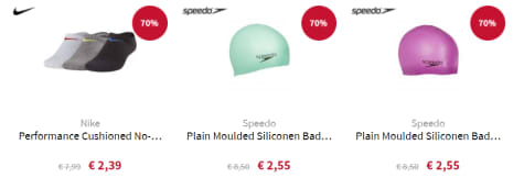 Tot 70% korting op geselecteerde items bij JouwSportZaak Aanbiedingen Tot 70% korting op geselecteerde items bij JouwSportZaak Aanbiedingen