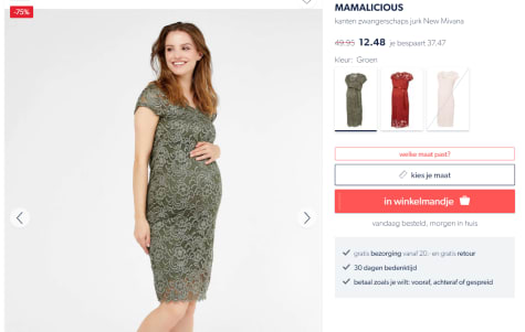 MAMALICIOUS kanten zwangerschaps jurk New Mivana voor €12,48