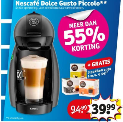 Correlaat Regulatie vastleggen Krups NESCAFÉ Dolce Gusto KP100B Piccolo - Koffiecupmachine - met 3 pakken  cups voor €39,99