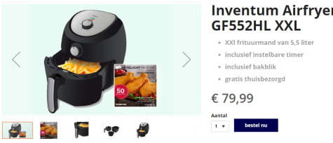 Willen Recyclen Verhuizer Inventum airfryer GF552HL - Hetelucht friteuse voor €79,99
