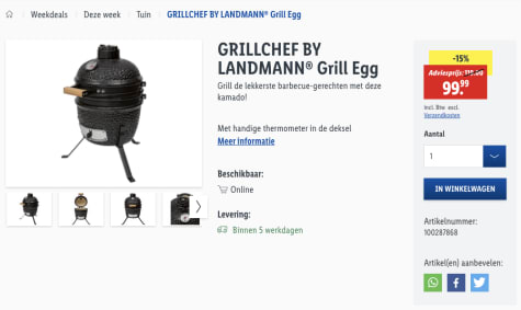 GRILLCHEF BY Grill Egg voor €99 + €5 verzendkosten