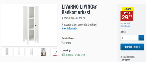 zeewier Arbitrage Verlenen LIVARNO LIVING® Badkamerkast voor €29,99