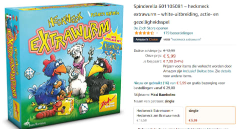 Regenwormen uitbreidingsset (Duits doosje) €5,99