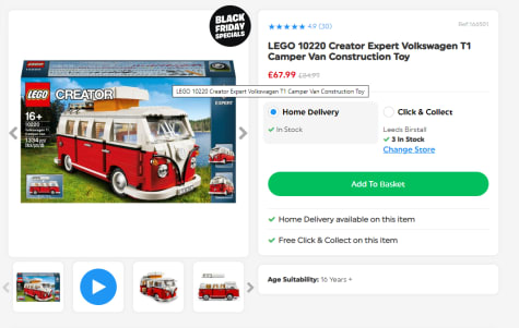 lego vw camper van argos