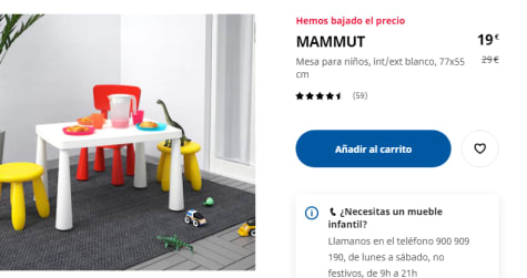 MAMMUT Mesa para niños, int/ext rojo, 77x55 cm - IKEA