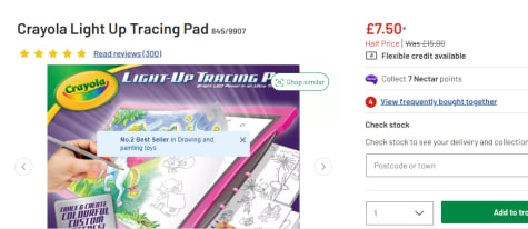 Crayola Light Up Tracing Pad for £7.50 at Argos