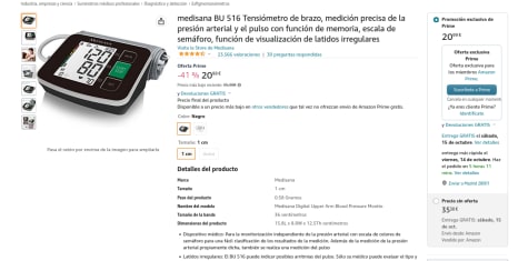 Medisana BU 516 Tensiómetro de brazo, medición precisa de la