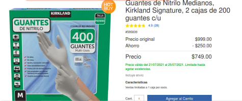 ranura surf Mirilla 2 cajas de Guantes de Nitrilo Medianos, Kirkland Signature, por $749 en  Costco