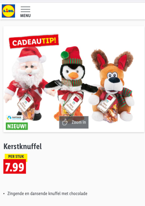 kat Met opzet Gedeeltelijk Zingende en dansende knuffel met chocolade - slechts €7,99 bij LIDL