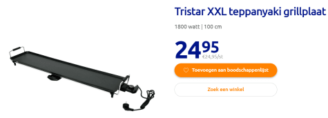 Tristar XXL teppanyaki grillplaat voor €24,95 de Action