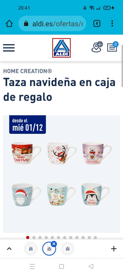 Taza promocional navideña 280 ml.