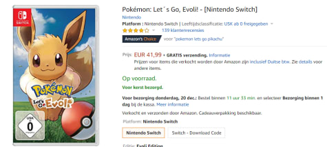 Pokemon Let S Go Eevee Voor 41 99