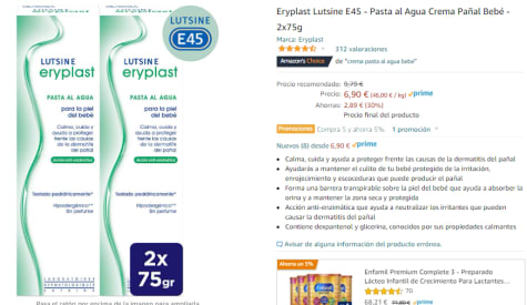 Comprar ERYPLAST pasta al agua 125gr. de LUTSINE E45