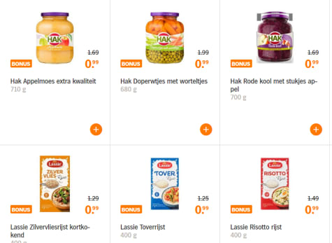 Diverse producten voor €0,99 Aanbiedingen