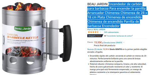 BEAU JARDIN Encendedor de carbón para Barbacoa para encender la