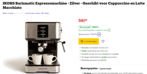 IKOHS Barismatic Espressomachine voor 