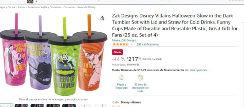 Zak Disney Villains 4-Pack Glow In The Dark Tumbler Cups Reusable Halloween  25oz