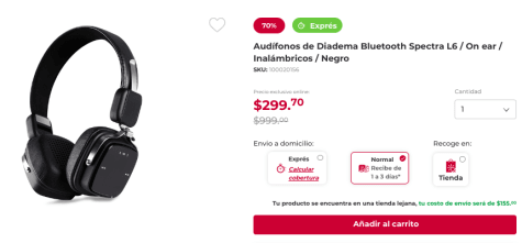 Audífonos Spectra L6 a $300 en Office Depot