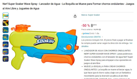 Pistola de agua Hasbro Nerf Wave Spray