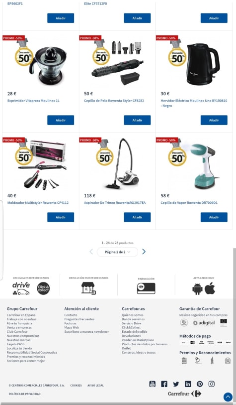 Promoción CAMPEONES con Moulinex y Rowenta 50% en Carrefour