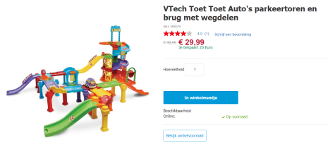 Indirect Aan het leren monteren VTech Toet Toet Parkeertoren & Brug met wegdelen voor €29,99