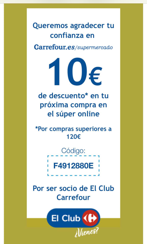 10€ de descuento Carrefour