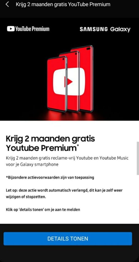 4 maanden gratis youtube premium