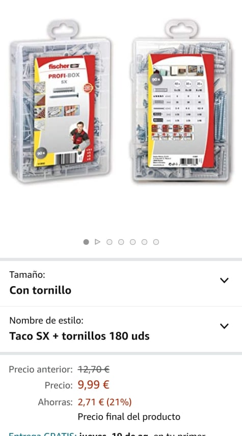 Maletín tacos y tornillos SX 5/6/8 Fischer - Herramientas