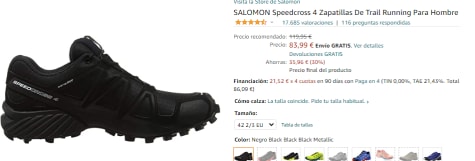 ▷ Chollo Zapatillas de senderismo Salomon Speedcross 4 Nocturne