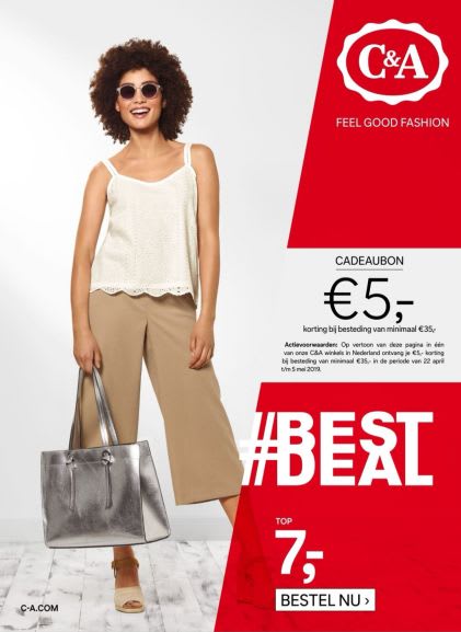 €5 korting bij C&A winkels Aanbiedingen