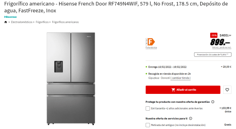 Hisense · Frigoríficos y Congeladores · Electrodomésticos · El Corte Inglés  (51)