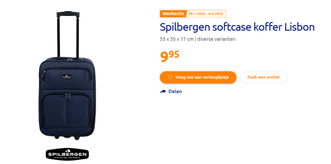 Spilbergen softcase reistas of koffer voor