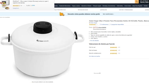 Olla a Presión para Microondas Hottix AH KC5260 por 9,07€ Astan Hogar Olla A Presión Para Microondas Hottix AH KC5260