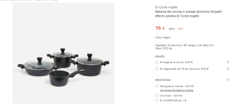 Batería de cocina de 4 piezas Excellent El Corte Inglés