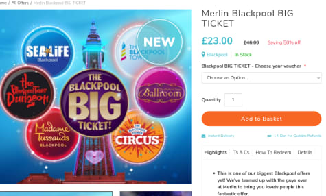 Merlin Blackpool Half Price Big Ticket Voucher For 28 25 At Planet Offers