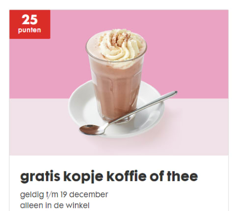 Partina City ongeduldig grootmoeder Koffie, thee of Chocomel Gratis voor 25 Hema punten