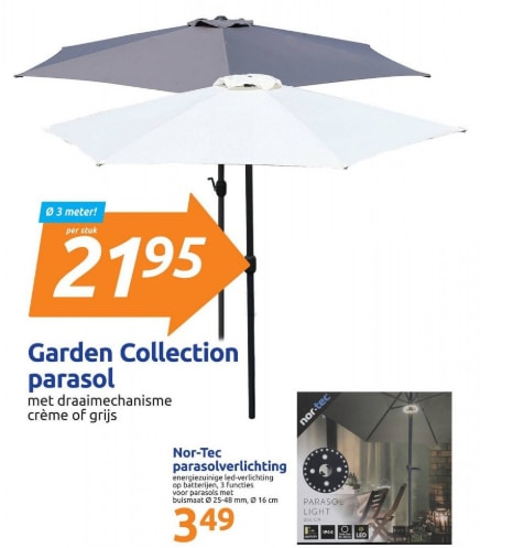 Wijzerplaat Sympton weekend Garden Collection Parasol met draaimechanisme voor €21,95