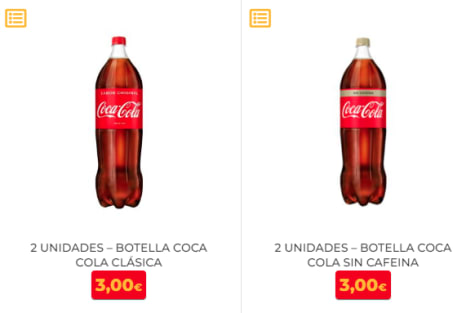 Refresco de cola sin azúcar ZERO CAFEÍNA botella 50 cl · COCA-COLA ZERO ·  Supermercado El Corte Inglés El Corte Inglés