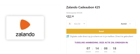 10% Korting op Zalando cadeau kaart via Startselect