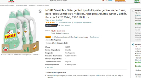 Pack x3 detergente líquido Norit Sensible por 14.34€