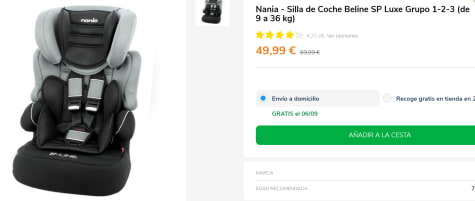 Silla de coche Grupo 1/2/3 Beline Nania