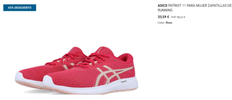 Zapatillas para Mujer Asics Patriot 11 por 33.59€ en SportsShoes