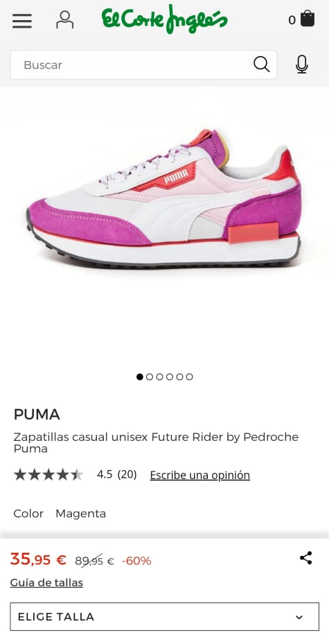 Zapatillas casual unisex Future by Pedroche Puma por 35,95€, último día