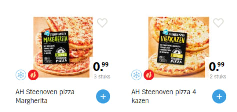 2 Of 3 Ah Steenoven Pizza S Voor 0 99