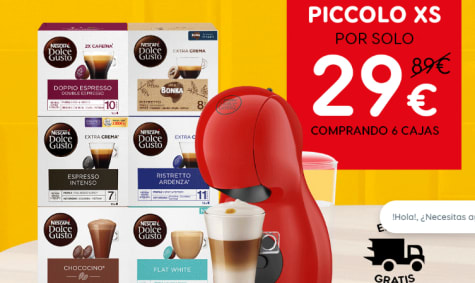 ▷ Chollo Flash Cafetera Dolce Gusto Krups Piccolo XS por solo 33,10€ con  cupón y envío gratis (-45%)