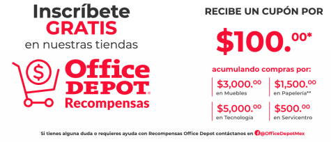 Cupón $100 descuento en Office Depot