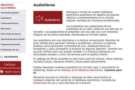 Instituto Cervantes Audiolibros Clásicos en Español sin costo