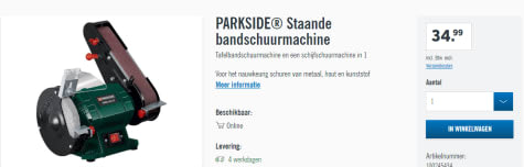 Metropolitan Vervagen Goneryl PARKSIDE® Staande bandschuurmachine voor €34,99